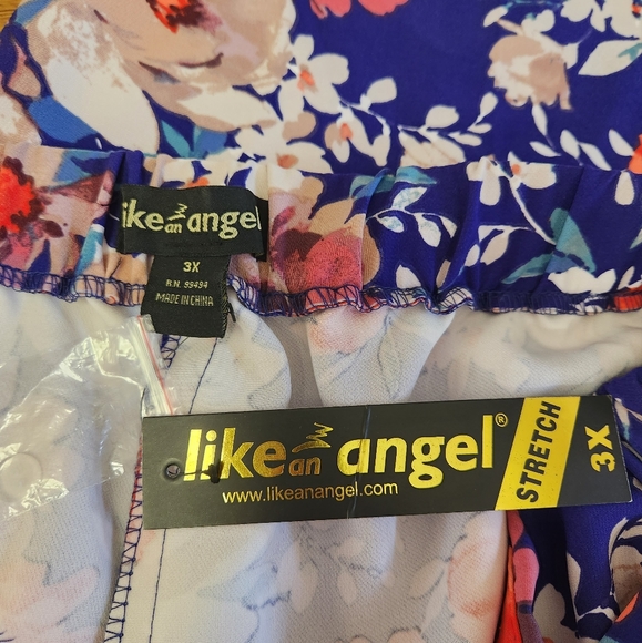 NWT Like an Angel Floral Print Pant Plus Size. - Picture 5 of 10